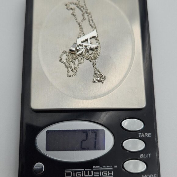 18 Inch Sterling Silver Disney Fairy Letter A Pendant Necklace A3880 - Picture 6 of 6